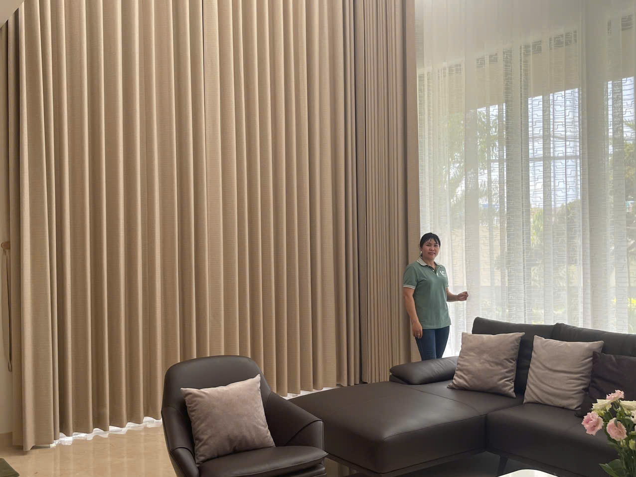 Rèm vải 1 lớp ở Tân Phú – rèm màn chất lượng 